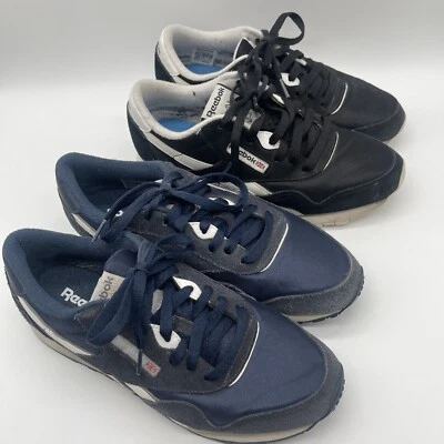 2 Пара размера 9,5 - Reebok классический нейлона тренажеры синий и черный туфли женские - Изображение 1 из 4