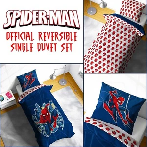 Marvel Spiderman City Swing Streets Kids Boys Polycotton Single Duvet Cover Set - Picture 1 of 7