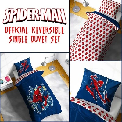 Marvel Spiderman City Swing Streets Kids Boys Polycotton Single Duvet Cover Set - Image 1 of 4