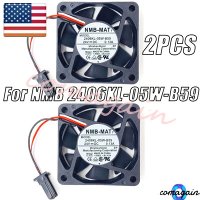 For NMB-MAT 2406KL-05W-B59 2406KL05WB59 60x60x15mm 6cm 24VDC 0.13A Cooling Fan*2 - Image 1 of 4
