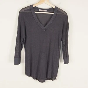 XCVI Wearables Mesh Fira Knit Sheer Pullover Nebulous Pigment 3/4 Sleeve Top XS - Picture 1 of 10