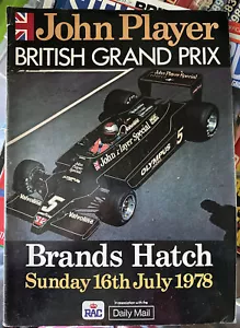 JOHN PLAYER BRITISH GRAND PRIX BRANDS HATCH 16TH JULY 1978 PROGRAMME JET BLACK - Picture 1 of 5