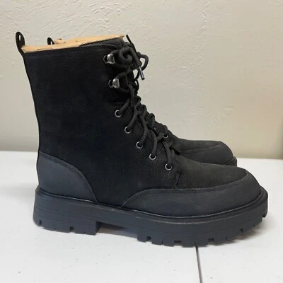 Lucky Brand Womens 7.5 M Combat Boots Black Leather Chunky Gorpcore LK-Aribelly - Image 1 of 4