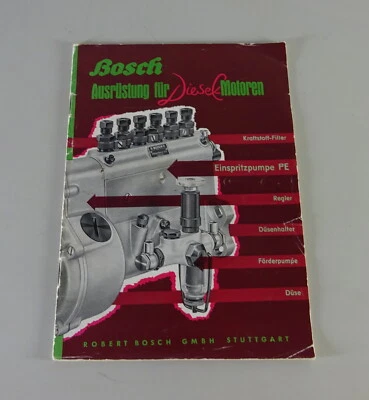 Manual Bosch Equipamiento Para Motores Diésel Con ESP Tipo PE Fecha 02/1952 - Imagen 1 de 2