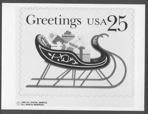 #2428 25c Christmas Sleigh Stamp Publicity Photo Essay - Picture 1 of 1