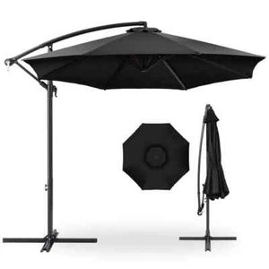 10 ft. Aluminum Offset Round Cantilever Patio Umbrella with Easy Tilt Adjustment - Picture 1 of 7