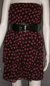 Jr Mini Multi-color Dress-Strapless-w/Belt-Tiered Skirt-rue21-Jr.S,M - Picture 1 of 7