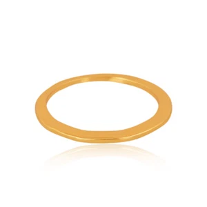 Dainty Stacking Ring, Gold Minimalist Ring, Daily Wear Ring, Thin Band Ring Gift - Picture 1 of 7