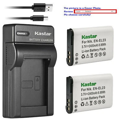 Cargador USB delgado de batería Kastar para Nikon EN-EL23 MH-67 y Nikon Coolpix P900 Foto 1 de 4