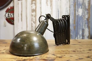 KE1025 Antike Wand Scherenlampe mit Blech Schirm/Loft/Industrie - Bild 1 von 17