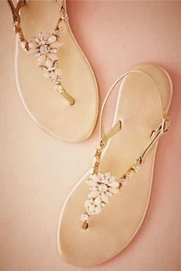 Musa Gold Liria Sandals-37-$480 MSRP - Picture 1 of 5