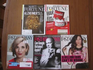 FAST COMPANY AND FORTUNE MAGAZINE LOT OF 5 ISSUES 2014 2015 YouTube Google Apple - Picture 1 of 3