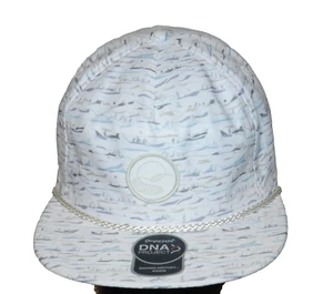 Aloha Patterned Rope Cap, Floral, Camo, Hawaiian Flat Brim Hat, Moisture Wicking - Picture 1 of 9