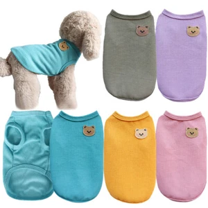 Dogs Vest Dogs Print Clathes Pet Dog Clothes Puppy T-shirt Thin Classic Waffle . - Picture 1 of 17