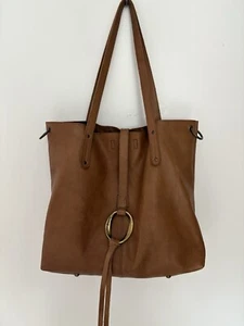 Lucky Brand Tan/Brown Two Way Hobo Tote Crossbody Bag - Picture 1 of 19