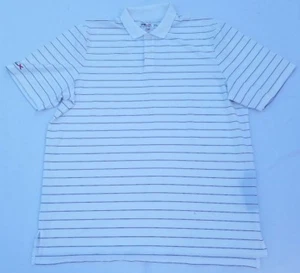 Polo Ralph Lauren RLX a righe uomo taglia XL bianco/navy vestibilità elasticizzata - Foto 1 di 9