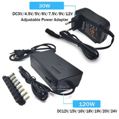 120W 30W AC 110V-220V Universal Power Adapter Charger DC3V/5V12V/15V/24V 4-5A - Image 1 of 4