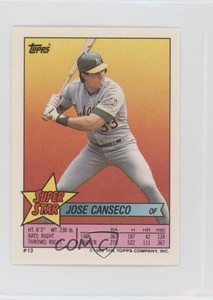 1989 Topps Super Star Sticker Back Cards Jose Canseco Ron Darling Marty Barrett