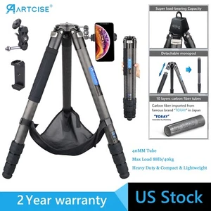 ARTCISE Heavy Duty Tripod Carbon Fiber Tripod Camera Stand Tripod Bag 40MM Tube - Picture 1 of 14