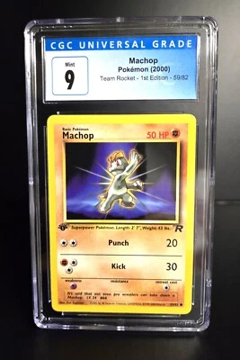 Pokémon TCG - MACHOP - 1ST EDITION - 59/82 - TEAM ROCKET (2000) - WOTC - CGC 9 - Image 1 of 2