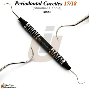 Parodontalkürette 17/18 Lingual Buccal Scaling Dental Hohl-H Scaler Schwarz - Bild 1 von 2