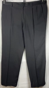 Pantalone elegante sella plissettato con polsini nero uomo taglia 42W 30L - Foto 1 di 6