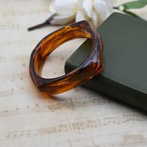 VALENTINO Bracciale Braccialetto Stampato Vintage Turbined Oro Lucite 7 1 2