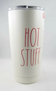 Rae Dunn HOT STUFF White Red Stainless Steel Travel Mug Tumbler Gift 17oz New - Picture 1 of 9
