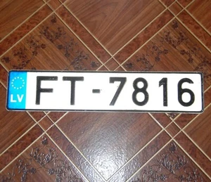 LATVIA STATE EU CAR VEHICLE LICENSE PLATE - FT 7816 expired - Picture 1 of 2