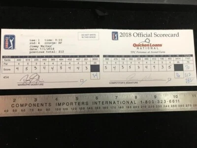 2018 Quicken Loans Actual Scorecard  PGA   Jimmy Walker   -  Doug Ghim Marker - Image 1 of 4
