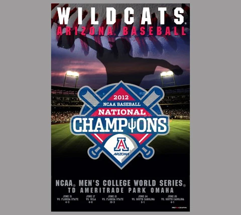 ARIZONA WILDCATS BASEBALL 2012 NCAA College World Series Champions 24x36 POSTER Cover
