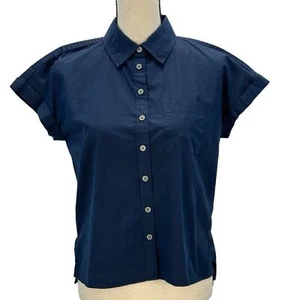 Style & Co Short Sleeve Button Down 100% Cotton Shirt - Blue - size Petite Small - Picture 1 of 8