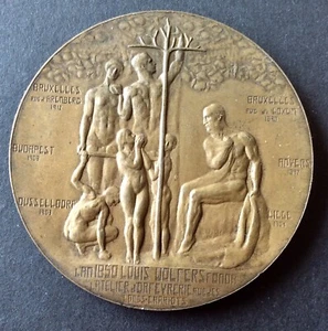 Belgium - Very Nice Art Nouveau Medal - Maison Wolfers - Brussels 1912 - Picture 1 of 2