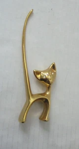 Messing Katze Figur Ring Halter mit Strass Augen freistehend Vintage - Bild 1 von 19