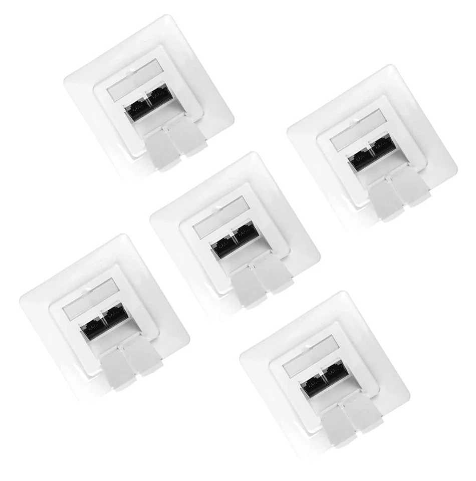 Netzwerkdose Unterputz 2-port Rj45 geschirmt weiß