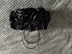 Lovely Small Bag For Special Occasions. Rigid Handles Made Of Tiny Black Beads. - Picture 1 of 3