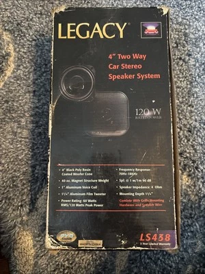Legacy 4 Inch Two Way Car Stereo Speaker System 120wat Rated Power. Brand New! - Image 1 of 4