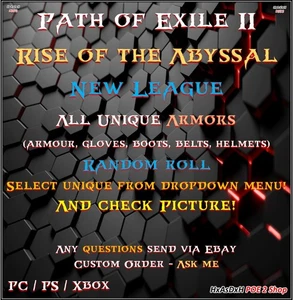 ✨Path of Exile 2✨Todas las armaduras únicas✨Nueva Liga✨Rollo aleatorio✨Rise of the Abyssal✨ - Imagen 1 de 199