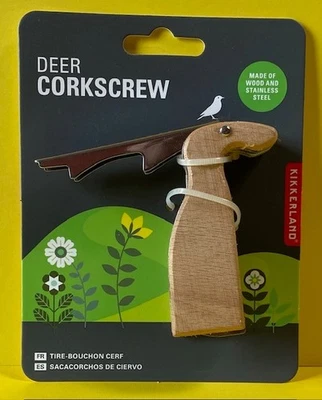 SACACORCHOS FIGURA CIERVO ACERO INOXIDABLE Y MADERA Y ABREBOTELLAS MUY RESISTENTE Foto 1 de 4
