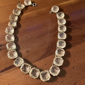 Vintage Antique FISHEL NESSLER Crystal BEZEL NECKLACE Open Back Intaglio Rare - Picture 1 of 5