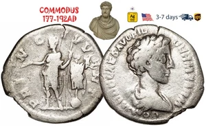 Ancient Roman Empire Coin Silver Denarius COMMODUS 177 - 192 AD Authentic #16973 - Picture 1 of 3