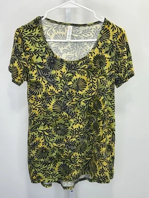 LuLaRoe Women's Tunic Green Floral Short Sleeves Top, Size XS.  1B - Image 1 of 4