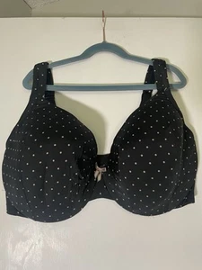 Lane Bryant Cacique leicht gefütterter Full Coverage BH schwarz gepunktet 38F siehe Des - Bild 1 von 4