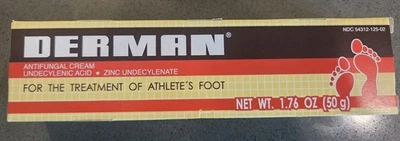 Crema antimicótica DERMAN ORIGINAL Formula ZINC UNDECILENATO 1,76 OZ PIE DE ATLETA Foto 1 de 4