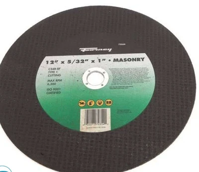 Forney #72354 12"x 5/32 Inch Masonry Asphalt Saw Blade 1 inch Arbor Cut Off - Image 1 of 4