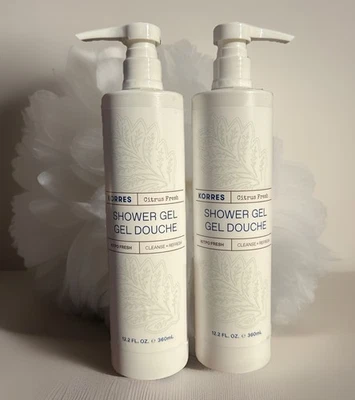 2 Botellas de GEL DE DUCHA Korres Fresh Citrus AGRUMES FRAIS 12.2oz en cada una Foto 1 de 2