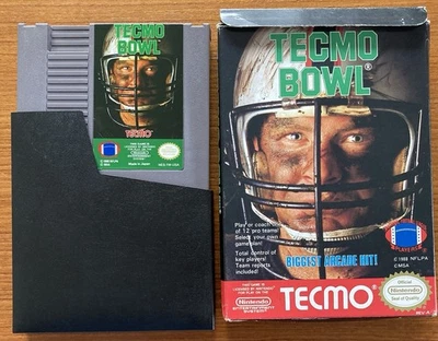 NES ~ TECMO BOWL ~ Nintendo Game NES-TW-USA Game Cart + Sleeve + Box NTSC - Image 1 of 4