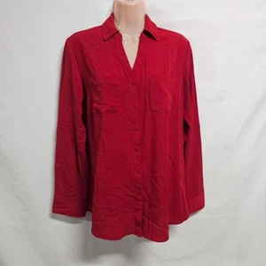 Talbots Karriere Oberteil Hemd mit Knopfleiste Damen Größe MP rot - Bild 1 von 10