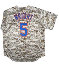 Authentic New York Mets David Wright Jersey XL Military Camo Army MLB Majestic - Picture 1 of 10