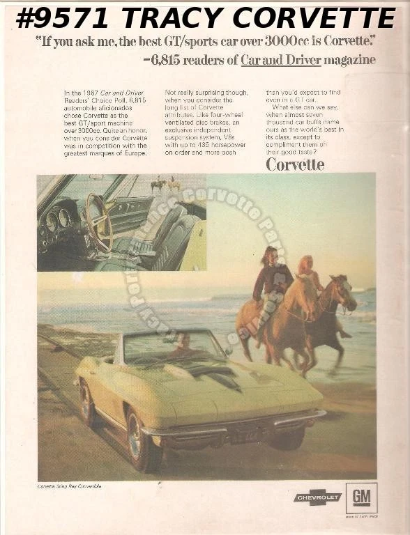 1967 Corvette Conv Best GT Sports Car Advertisement July 1967 Car and Driver - Image 1 of 1